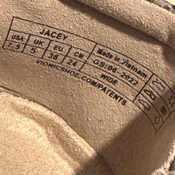 Vionic Jacey Orthotic Supportive Leather Leopard Comfort Wedge Women’s 7.5 Wide - Picture 8 of 13